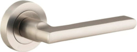 Lockwood 1370 Series 41 Lever On Round Rose Fixed Int Half Set LH Satin Chrome 1375/41LSC - primehardware