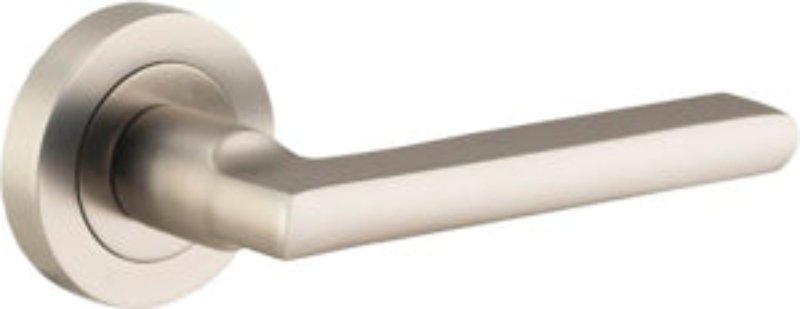 Lockwood 1370 Series 41 Lever On Round Rose Fixed Int Half Set LH Satin Chrome  1375/41LSC
