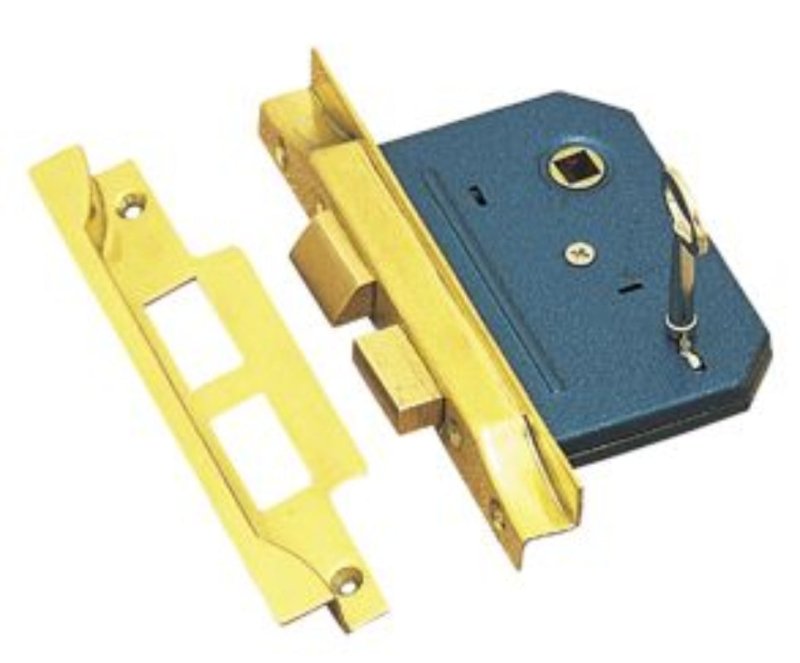 Austyle Rebated Lock 3 Lever Polished Brass 60mm  9048