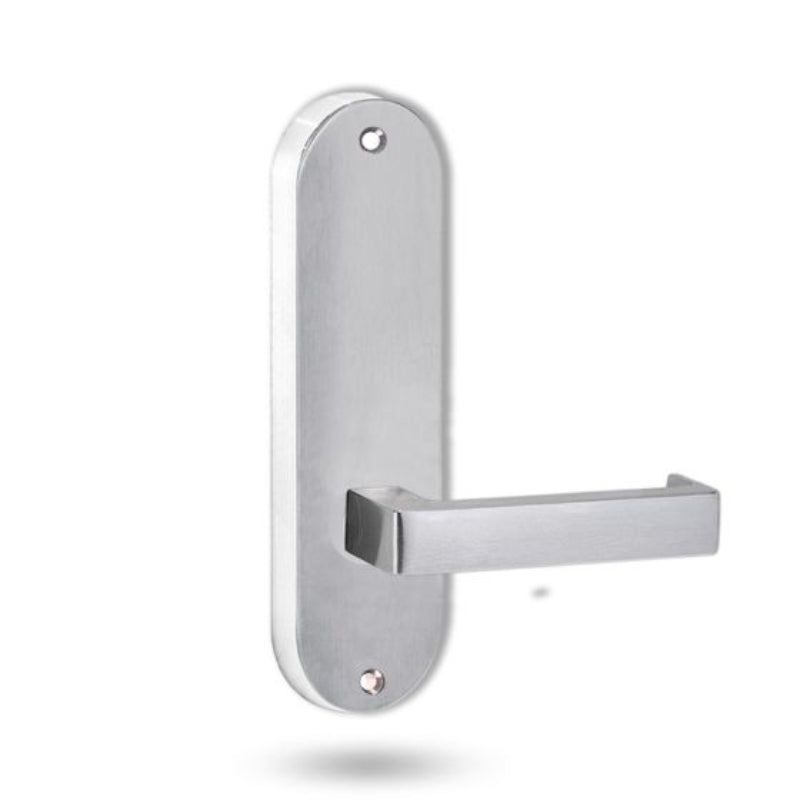 Lockwood 2905 Round End Plate With 142 Lever Satin Chrome 2905/142SC - primehardware