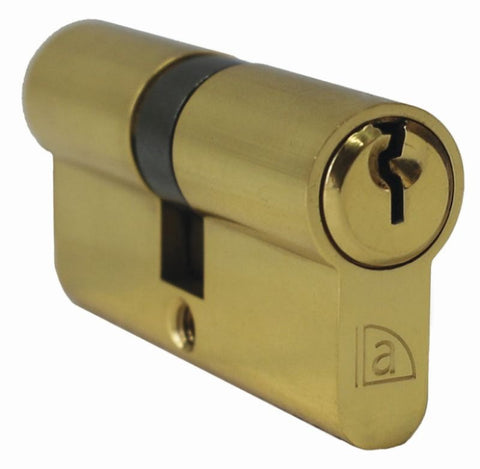 Austyle Euro Double Cylinder 5 pin C4 Polished Brass 60mm 9143 - primehardware