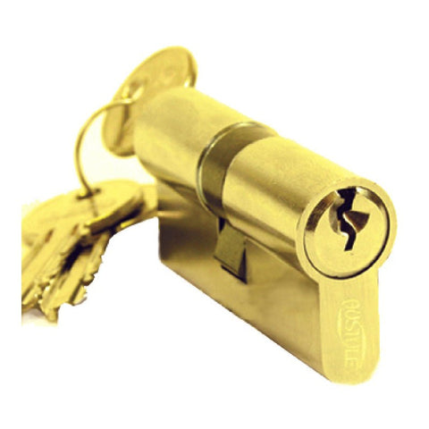 Austyle Euro Double Cylinder 5 pin C4 Polished Brass 70mm 9147 - primehardware