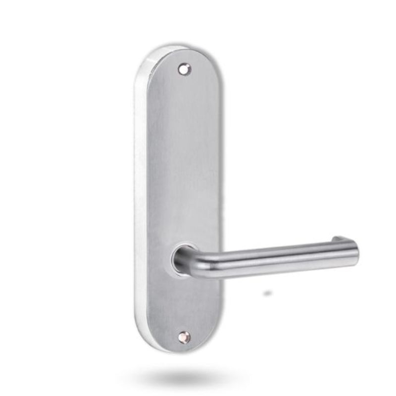 Lockwood 2905 Round End Plate With 144 Lever Satin Chrome 2905/144SC - primehardware