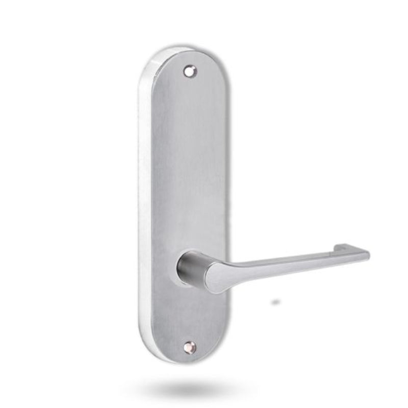Lockwood 2905 Round End Plate With 145 Lever Satin Chrome 2905/145SC - primehardware