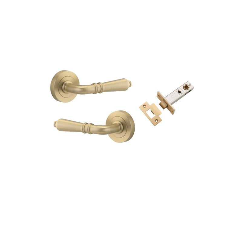 Iver Sarlat Door Lever Handle On Round Rose - primehardware