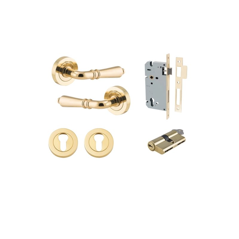Iver Sarlat Door Lever Handle On Round Rose - primehardware