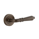 Iver Sarlat Solid Brass Door Lever on Round Rose | Passage Lever Set Only | 10 Finishes - Signature Brass