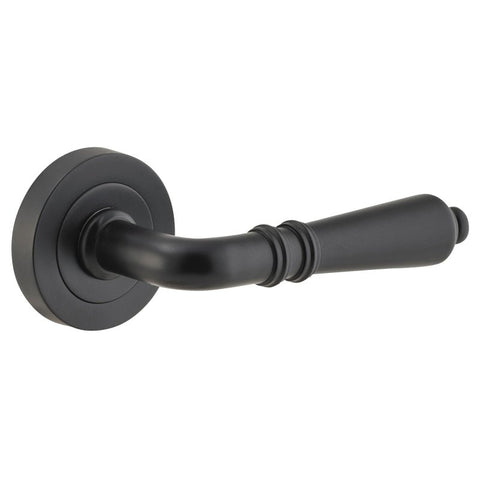 Iver Sarlat Door Lever Handle On Round Rose - primehardware
