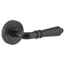 Iver Sarlat Solid Brass Door Lever on Round Rose | Passage Lever Set Only | 10 Finishes - Matt Black
