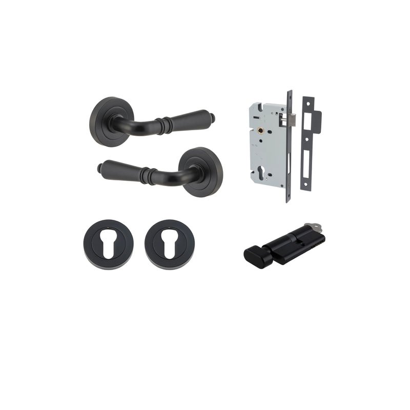 Iver Sarlat Door Lever Handle On Round Rose - primehardware