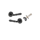 Iver Sarlat Solid Brass Door Lever on Round Rose | Passage Kit | 10 Finishes - Matt Black