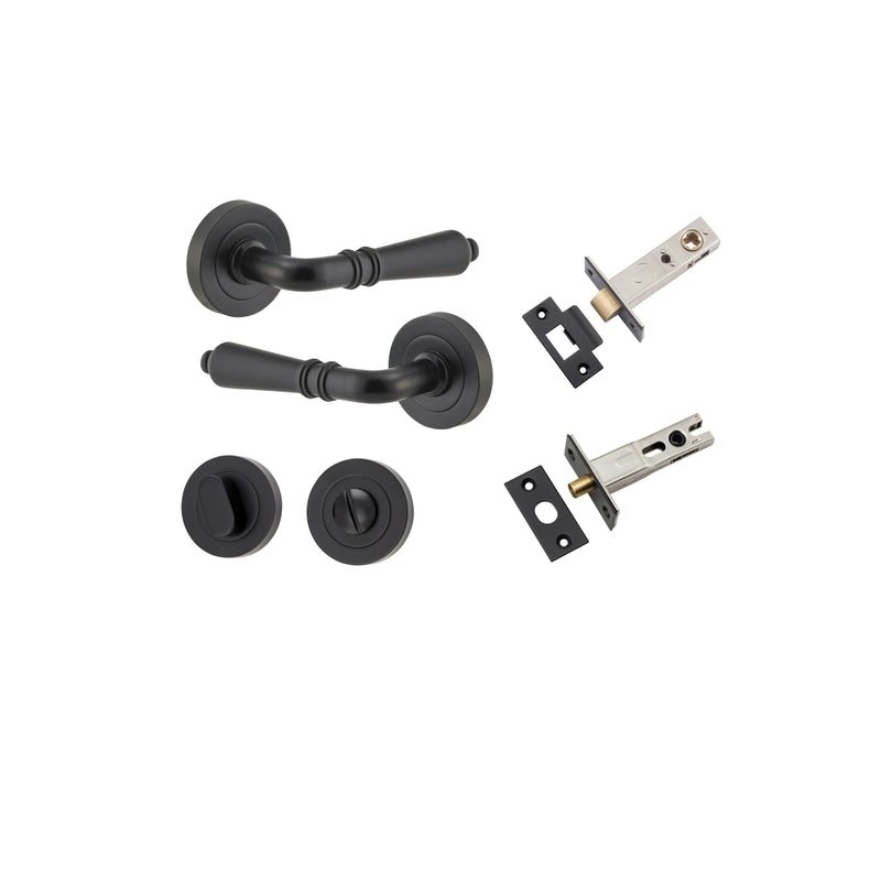 Iver Sarlat Door Lever Handle On Round Rose - primehardware