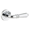 Iver Sarlat Solid Brass Door Lever on Round Rose | Passage Lever Set Only | 10 Finishes - Polished Chrome