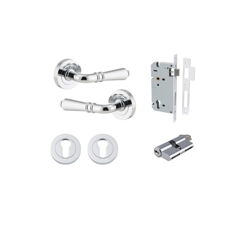 Iver Sarlat Door Lever Handle On Round Rose - primehardware