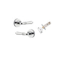 Iver Sarlat Solid Brass Door Lever on Round Rose | Inbuilt Privacy Kit | 10 Finishes - Polished Chrome