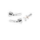 Iver Sarlat Solid Brass Door Lever on Round Rose | Passage Kit | 10 Finishes - Polished Chrome