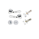 Iver Sarlat Solid Brass Door Lever on Round Rose | Separate Privacy Kit | 10 Finishes - Polished Chrome