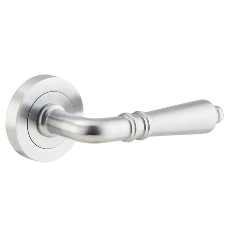 Iver Sarlat Door Lever Handle On Round Rose - primehardware