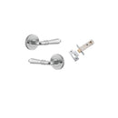 Iver Sarlat Solid Brass Door Lever on Round Rose | Inbuilt Privacy Kit | 10 Finishes - Brushed Chrome