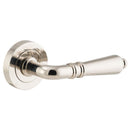 Iver Sarlat Solid Brass Door Lever on Round Rose | Passage Lever Set Only | 10 Finishes - Polished Nickel