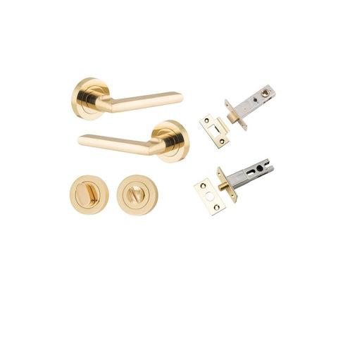 Iver Baltimore Solid Brass Door Lever Handle | Separate Privacy Kit | 7 Finishes - Polished Brass