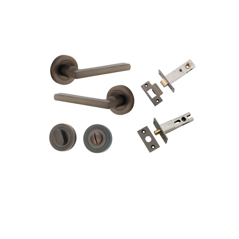 Iver Baltimore Door Lever Handle On Round Rose - primehardware