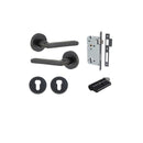 Iver Baltimore Solid Brass Door Lever Handle | Entrance Kit (Key/Key) | 7 Finishes - Matt Black