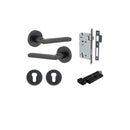 Iver Baltimore Solid Brass Door Lever Handle | Entrance Kit (Key/Thumb) | 7 Finishes - Matt Black