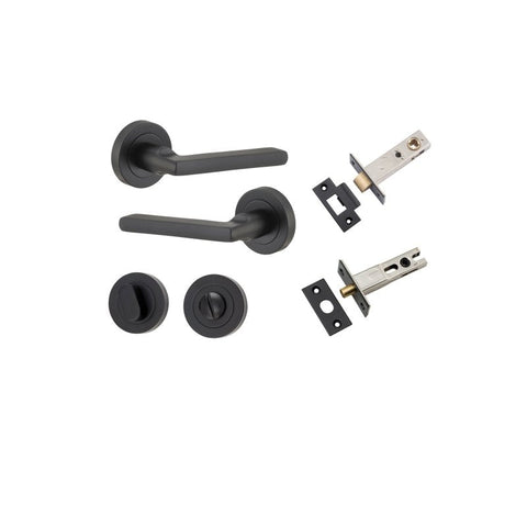 Iver Baltimore Solid Brass Door Lever Handle | Separate Privacy Kit | 7 Finishes - Matt Black