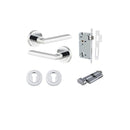 Iver Baltimore Solid Brass Door Lever Handle | Entrance Kit (Key/Thumb) | 7 Finishes - Polished Chrome