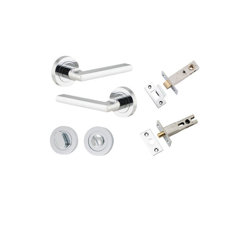 Iver Baltimore Solid Brass Door Lever Handle | Separate Privacy Kit | 7 Finishes - Polished Chrome