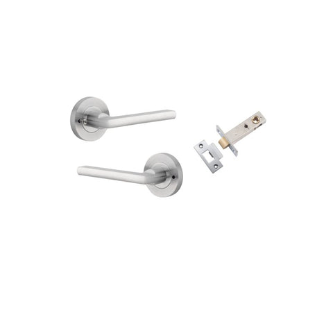 Iver Baltimore Solid Brass Door Lever Handle | Inbuilt Privacy Kit | 7 Finishes - Brushed Chrome