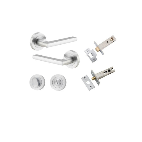 Iver Baltimore Solid Brass Door Lever Handle | Separate Privacy Kit | 7 Finishes - Brushed Chrome