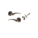 IVER Oxford Door Lever Handle On Round Rose | Passage Kit | 4 Finishes - Signature Brass