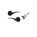 IVER Oxford Door Lever Handle On Round Rose | Inbuilt Privacy Kit | 4 Finishes - Matt Black