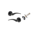 IVER Oxford Door Lever Handle On Round Rose | Passage Kit | 4 Finishes - Matt Black