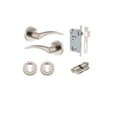 IVER Oxford Door Lever Handle On Round Rose | Entrance Kit (Key/Key) | 4 Finishes - Satin Nickel