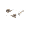IVER Oxford Door Lever Handle On Round Rose | Inbuilt Privacy Kit | 4 Finishes - Satin Nickel