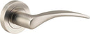 IVER Oxford Door Lever Handle On Round Rose | Passage Lever Set Only | 4 Finishes - Satin Nickel
