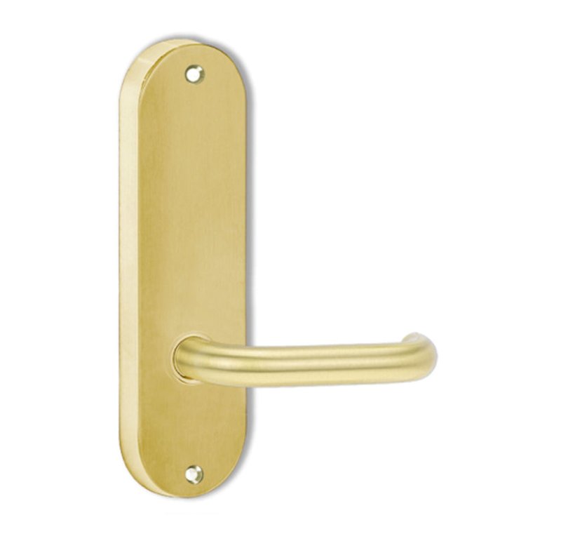 Lockwood 2905 Round End Plate With 166 Lever Satin Brass Unlacquered 2905/166SBU - primehardware
