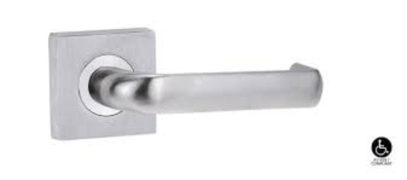 Lockwood Symphony 77 Lever On Square Rose Int Half Set Satin Chrome 1421/77SC