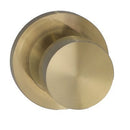 Builders Choice Designer Knob Set Satin Brass 73mm Rnd Rose - primehardware