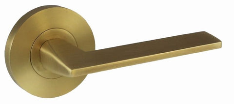 Austyle Builders Choice Lever Satin Brass & Matt Black 63mm All In One Passage/Privacy Lever Set - primehardware