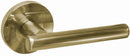 Austyle Builders Choice Lever Satin Brass 63mm Rnd Rose SB 63mm - primehardware