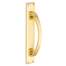 Zanda Solid Brass Pull Plate | Satin Brass 460x75mm Backplate 335mm Handle