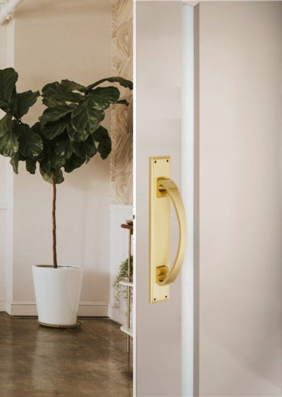 Visca Solid Brass Entrance Pull Handle Satin Brass 9365.SB - primehardware