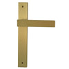 Builders Choice Long Plate Passage Set Satin Brass 225x32mm ONLY LEVER SET - primehardware