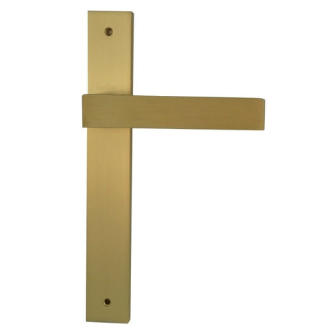Builders Choice Long Plate Passage Set Satin Brass 225x32mm ONLY LEVER SET - primehardware