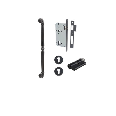 IVER Sarlat Door Pull Handle | 450mm Entrance Kit (Key/Key) - Matt Black