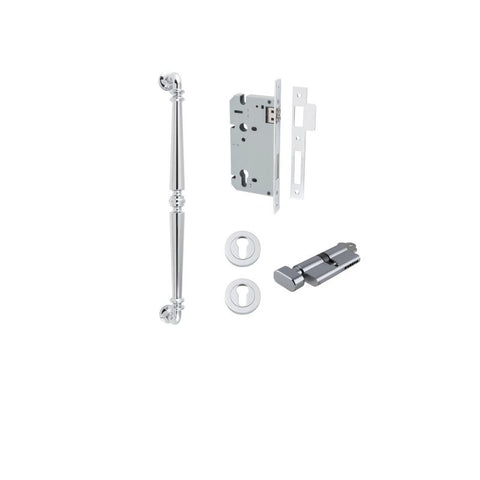 IVER Sarlat Door Pull Handle | 450mm Entrance Kit (Key/Thumb) - Polished Chrome